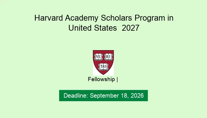 Harvard Academy Scholars Program in United States  2027