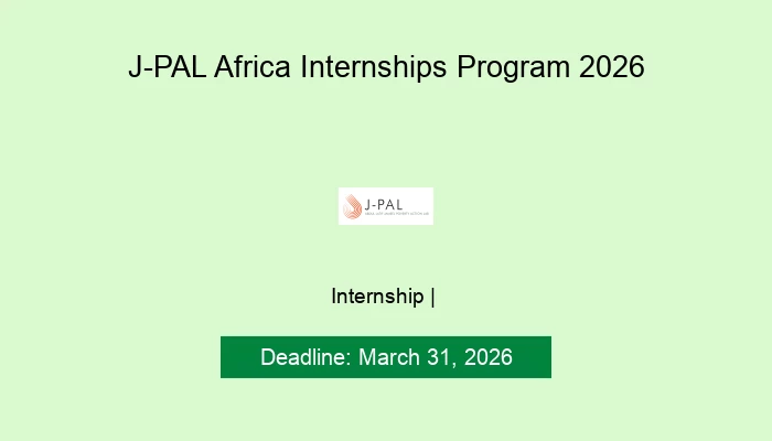 J-PAL Africa Internships Program 2026