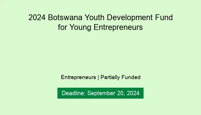 2024 Botswana Youth Development Fund for Young Entrepreneurs