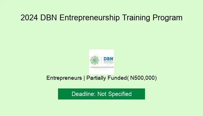 2024 DBN Entrepreneurship Training Program