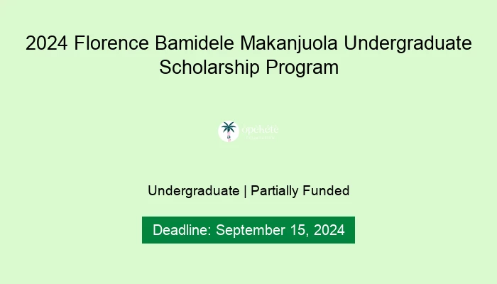 2024 Florence Bamidele Makanjuola Undergraduate Scholarship Program