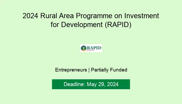 2024 Rural Area Programme on Investment for Development (RAPID)