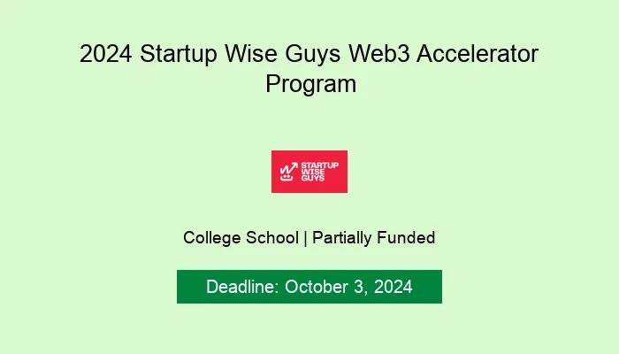 2024 Startup Wise Guys Web3 Accelerator Program
