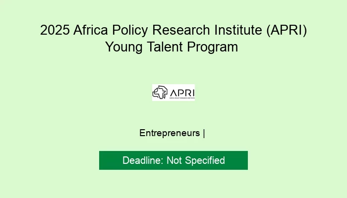 2025 Africa Policy Research Institute (APRI) Young Talent Program