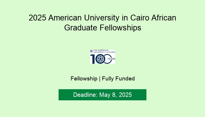 2025 American University in Cairo African Graduate Fellowships