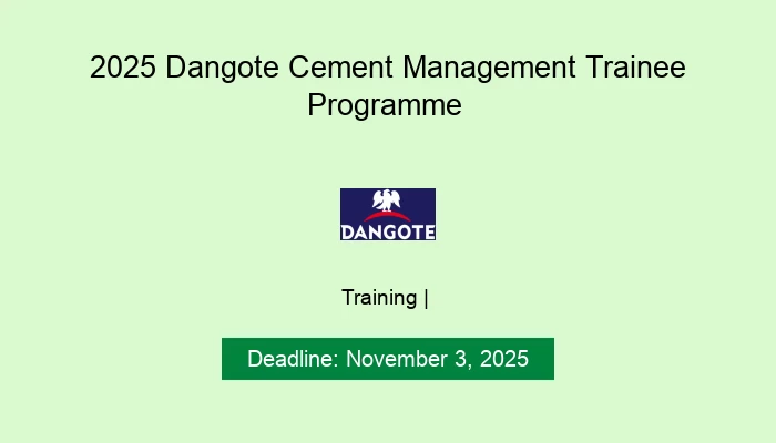 2025 Dangote Cement Management Trainee Programme