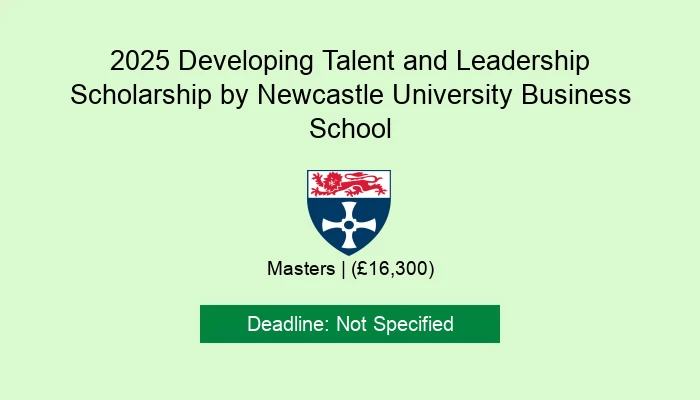2025 Developing Talent and Leadership Scholarship by Newcastle University Business School