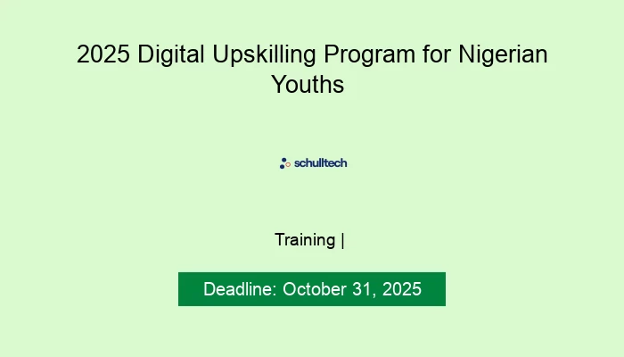 2025 Digital Upskilling Program for Nigerian Youths