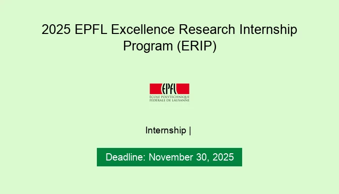 2025 EPFL Excellence Research Internship Program (ERIP)