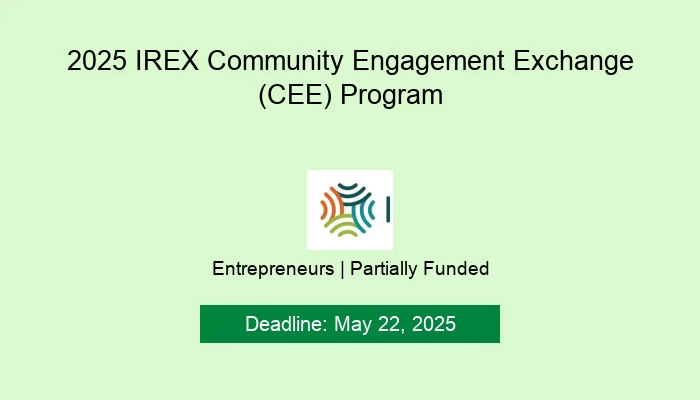 2025 IREX Community Engagement Exchange (CEE) Program