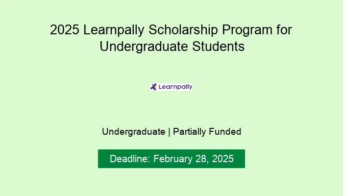 2025 Learnpally Scholarship Program for Undergraduate Students