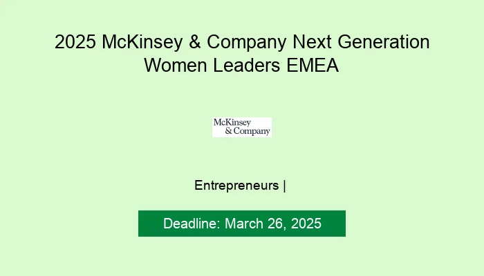 2025 McKinsey & Company Next Generation Women Leaders EMEA