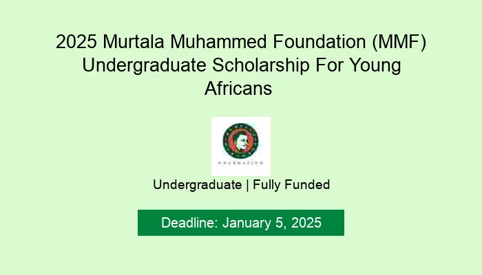 2025 Murtala Muhammed Foundation (MMF) Undergraduate Scholarship For Young Africans