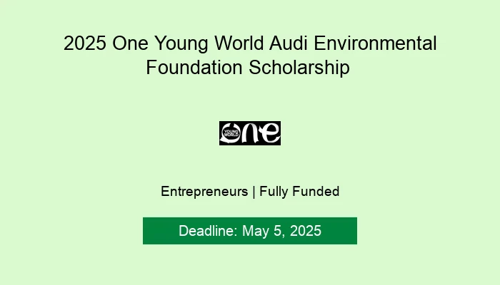 2025 One Young World Audi Environmental Foundation Scholarship