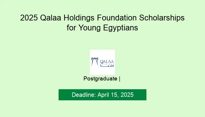 2025 Qalaa Holdings Foundation Scholarships for Young Egyptians