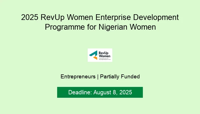 2025 RevUp Women Enterprise Development Programme for Nigerian Women