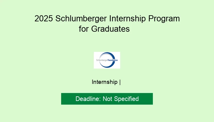 2025 Schlumberger Internship Program for Graduates