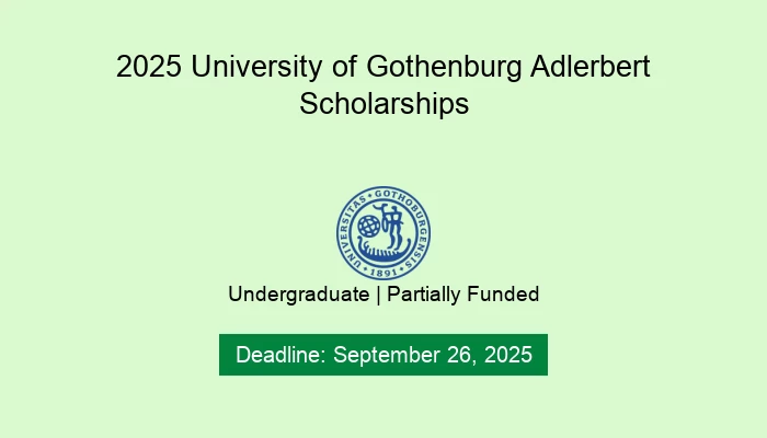 2025 University of Gothenburg Adlerbert Scholarships