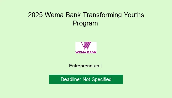 2025 Wema Bank Transforming Youths Program