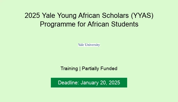 2025 Yale Young African Scholars (YYAS) Programme for African Students