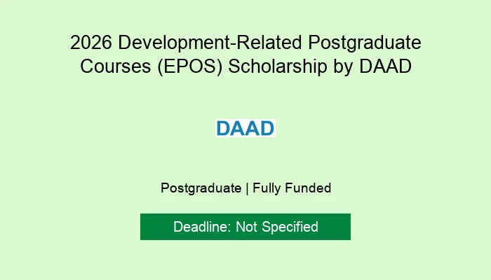 2026 Development-Related Postgraduate Courses (EPOS) Scholarship by DAAD