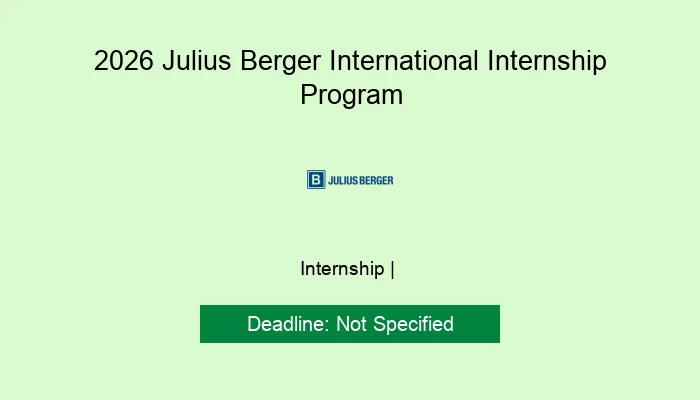 2026 Julius Berger International Internship Program