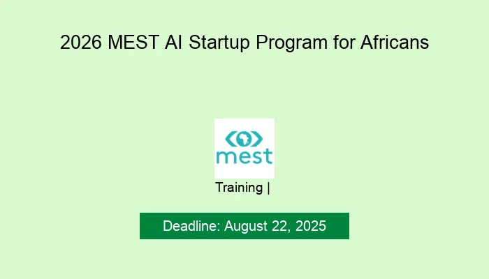 2026 MEST AI Startup Program for Africans