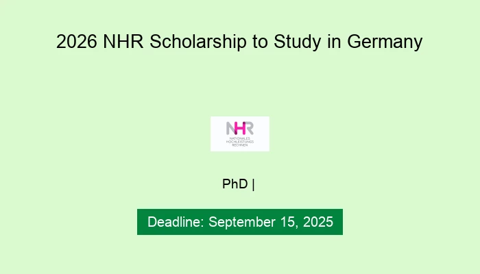 2026 NHR Scholarship to Study in Germany