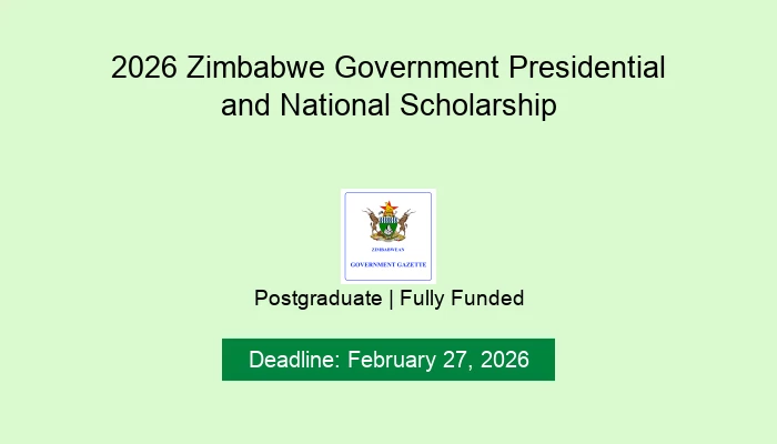 2026 Zimbabwe Government Presidential and National Scholarship