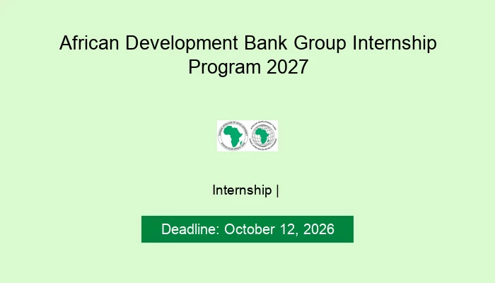 African Development Bank Group Internship Program 2027