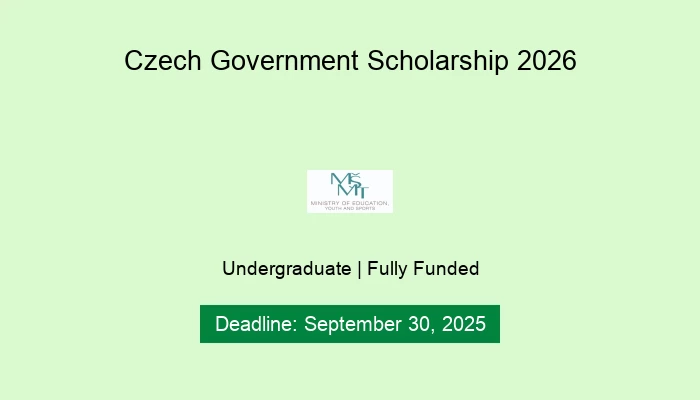 Czech Government Scholarship 2026