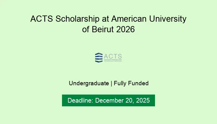 ACTS Scholarship at American University of Beirut 2026