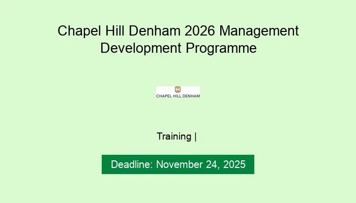 Chapel Hill Denham 2026 Management Development Programme