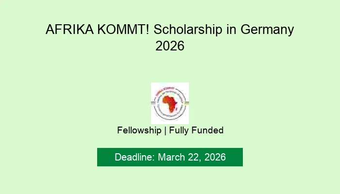 AFRIKA KOMMT! Scholarship in Germany 2026