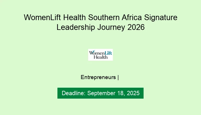 WomenLift Health Southern Africa Signature Leadership Journey 2026