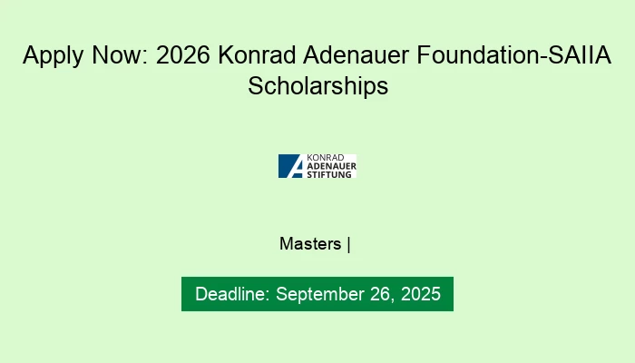 Apply Now: 2026 Konrad Adenauer Foundation-SAIIA Scholarships