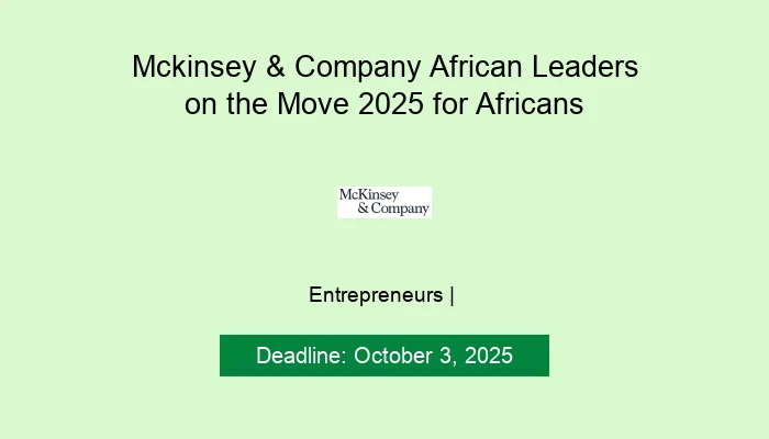 Mckinsey & Company African Leaders on the Move 2025 for Africans
