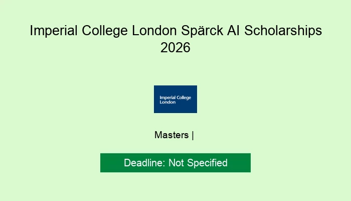 Imperial College London Spärck AI Scholarships 2026