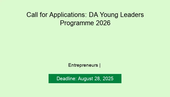 Call for Applications: DA Young Leaders Programme 2026