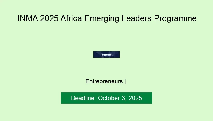 INMA 2025 Africa Emerging Leaders Programme