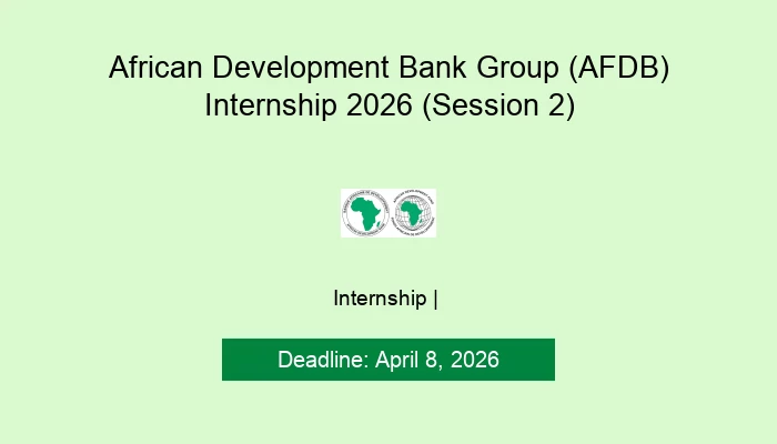African Development Bank Group (AFDB) Internship 2026 (Session 2)