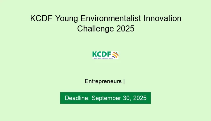 KCDF Young Environmentalist Innovation Challenge 2025