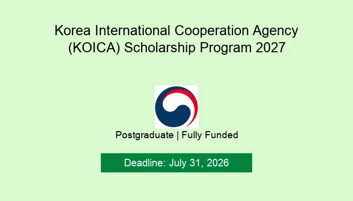 Korea International Cooperation Agency (KOICA) Scholarship Program 2027