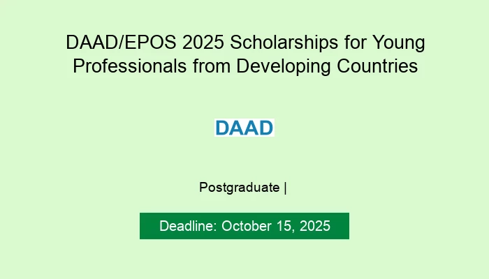 DAAD/EPOS 2025 Scholarships for Young Professionals from Developing Countries