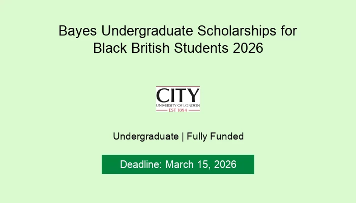 Bayes Undergraduate Scholarships for Black British Students 2026