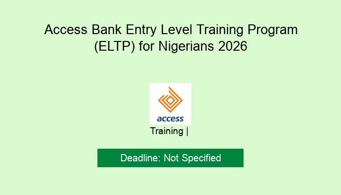 Access Bank Entry Level Training Program (ELTP) for Nigerians 2026
