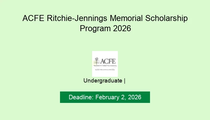 ACFE Ritchie-Jennings Memorial Scholarship Program 2026