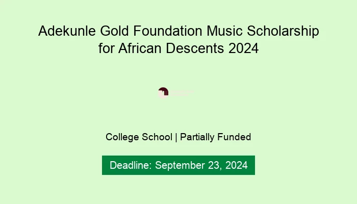 Adekunle Gold Foundation Music Scholarship for Africans 2024