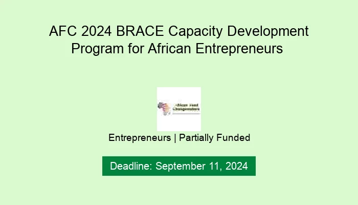 AFC 2024 BRACE Capacity Development Program for African Entrepreneurs