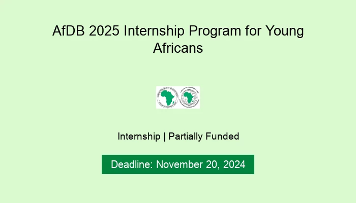 AfDB 2025 Internship Program for Young Africans